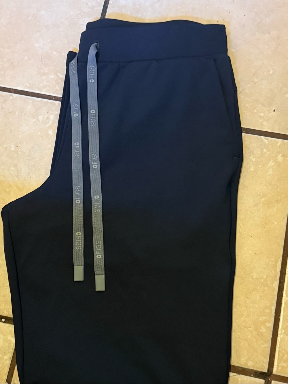 Figs Men’s Black Joggers with Gray Branded Drawstrings